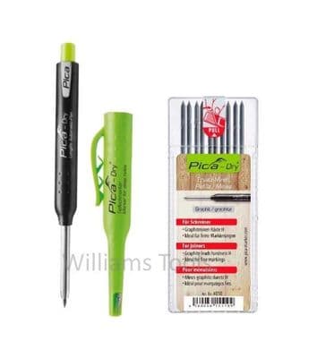 Pica Dry Graphite Automatic Pen/Pencil 3030 + 4050 REFILL Graphite Black HARD H Only pk10