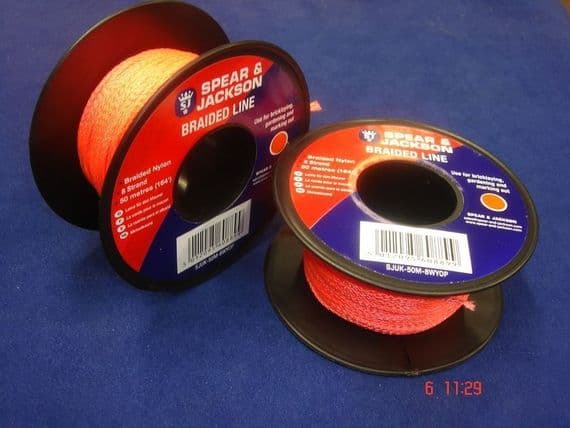 Spear & Jackson Orange Braided Nylon Bricklayers Line 2 x 50 Metre ...
