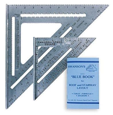 Swanson 7'' & 12'' Speed Roofing Rafter Square Twin Pack Set WITH Blue Instruction Book