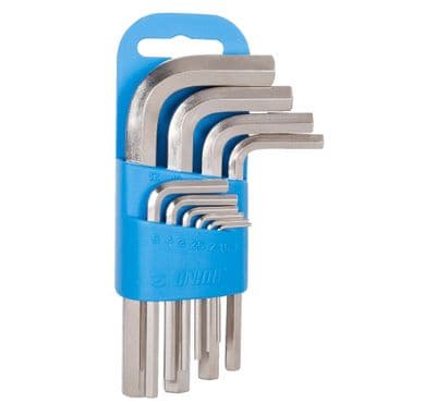 Unior 9pc Hex Hexagon SHORT Allen Key Set FLAT ENDED 1.5 2 2.5 3 4 5 6 8 10mm