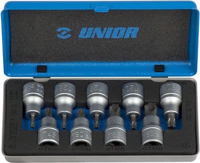 Unior 9pc Torx Star Socket Set 1/2'' Drive TX20-TX60