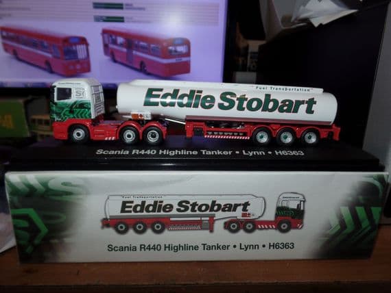 Altas Oxford JV9113 1/76 OO Scale Eddie Stobart Scania R440 Highline Tanker Lynn