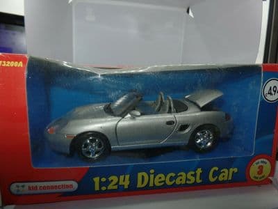 ASDA Kid Connection Porsche Boxster Diecast 1:40 China Silver Worn Box