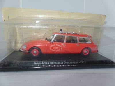 Atlas  1/43 Scale  Citroen DS ID 20 Break Ambulance DE POMPIERS 1972