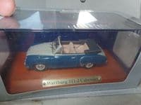 Atlas BL53 1/43 Scale Wartburg 311-2 Cabriolet - Blue & Cream