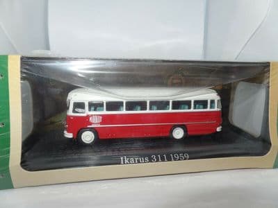 ATLAS DeAgostini JY24 1/72 Scale Bus Ikarus 311 1959 Mayaut Red & White