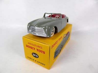 Atlas French Dinky 24S SIMCA 8 Eight Sport Grey Green Mint Boxed