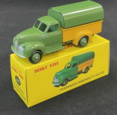 Atlas French Dinky 25Q Studebaker Camionnette Pick up Bachee Tilt  Green Yellow