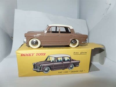 Atlas French Dinky 531 FIAT 1200 GRAND VUE CAR BROWN & WHITE