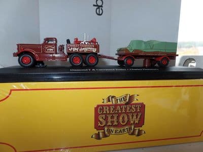 Atlas Fun Fair Circus HU11 Diamond T Generator Truck & Flatbed Trailer Thurstons Joy