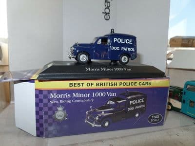 Atlas JA04 1/43 O Scale British Police Morris Minor Van Dog Patrol W Yorks