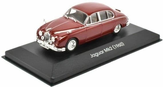 Atlas KL32 1/43 Scale Classic Sports Cars Jaguar Mk2  1960  Maroon  Red Morse