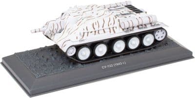 Atlas MZ13 1/43 Scale Tank SU-122 Winter White Camouflage Russian Army 65