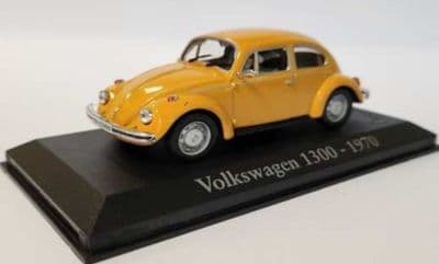 Atlas PS08 1/43 O Scale Volkswagen Beetle 1300 Yellow 1970 RBA Collection