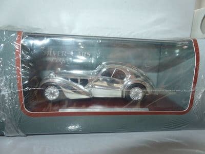 Auto Da Leggenda DG01 Silver Chrome Cars Collection Bugatti 57Sc Coupe Atlantic