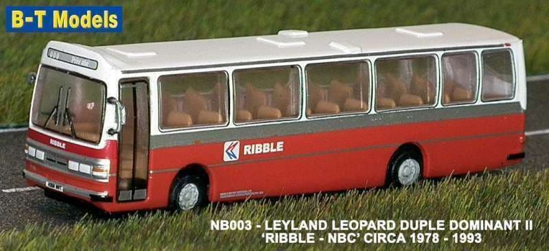 B T Models NB003 N Gauge Leyland Leopard Duple Dominant Coach Ribble NBC