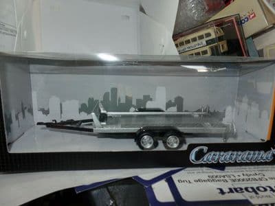 Cararama 1/43 O Scale 157-002 Car Trailer Twin Axle Silver with Ramps
