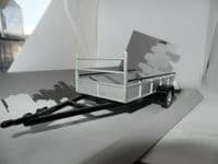 Cararama 1/43 O Scale 251PND-TT Car Trailer Single Axle Silver with Ramps