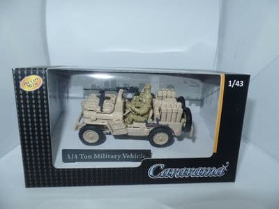 Cararama 1/43 O Scale 4-90142 Jeep CJ-5 + Gun SAS Desert Livery