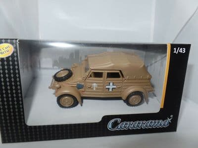 Cararama 1/43 O Scale 4-90750  VW Kubel Kubelwagen Type 82 German Africa Korps Sand Shut