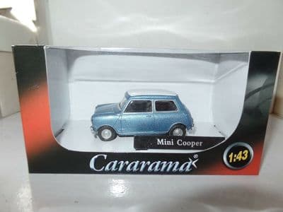 Cararama 1/43 O Scale  Mini Cooper Lazer Blue White Roof MIMB