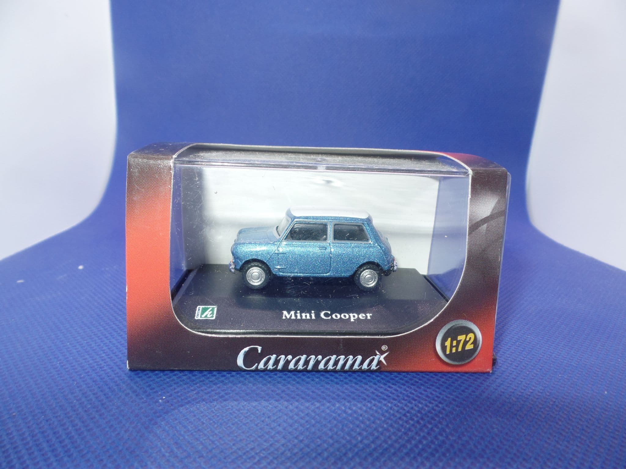 Cararama 1/72 Scale Mini Cooper Blue White Roof