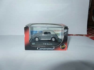 Cararama 1/72 Scale Volkswagen VW Beetle Grey Convertible Closed Top