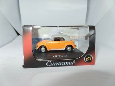 Cararama 1/72 Scale Volkswagen VW Beetle Orange Convertable
