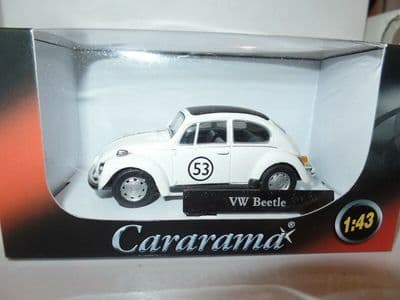 Cararama 4-11840 1/43 O Scale Oxford  Volkswagen VW Beetle White Herbie 53