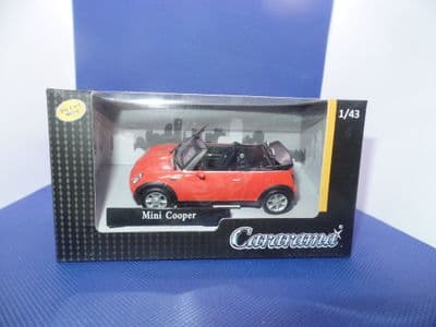 Cararama  4-22642 1/43 O Scale BMW New Mini Cooper Red Open Top Roof Down