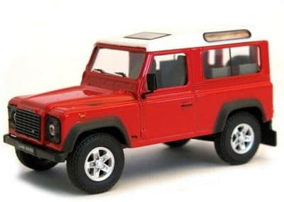 Cararama 4-532360  1/43 O Scale  4-55280 Land Rover Defender 90 2  Door Red with White Roof