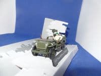 Cararama 4-90141 1/43 O Scale USA American Army Jeep Willys c/w Soldier & Gun
