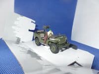 Cararama 4-90141 1/43 O Scale USA American Army Jeep Willys c/w Soldier & Gun