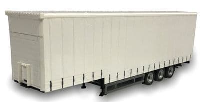 Cararama Oxford CR049 1/50 Scale Stepped Curtain Side Trailer Pure Dealer White For Your Code 3