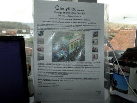 CardyKits LONDON BUS CARD KIT Vintage Open Top Bus