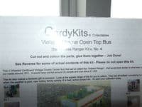 CardyKits LONDON BUS CARD KIT Vintage Open Top Bus