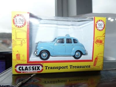 Classix EM76807 1/76 OO Scale Austin A40 Devon 4 door Taxi Conway Blue