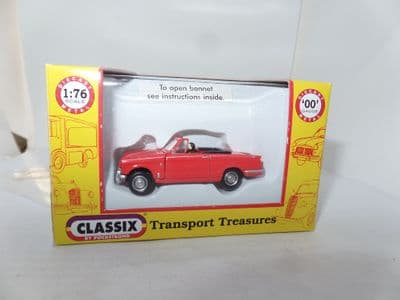 Classix EM76882 1/76 OO Scale Triumph Vitesse 13/60 Saloon Convertable Hood Down Red c/w Driver
