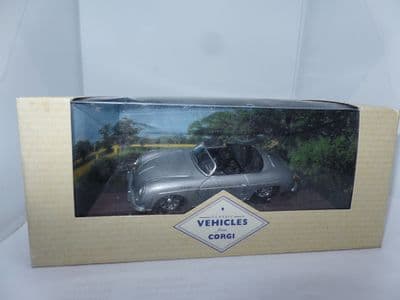 CORGI 98123 1/43 Scale Porsche 356 soft top Convertible Silver 1993 MIMB