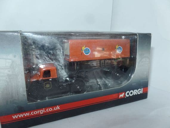 Corgi Lledo Trackside DG148020 1/76 OO Scale Scammel Scarab Dropside Covered Trailer Sharp's Toffee