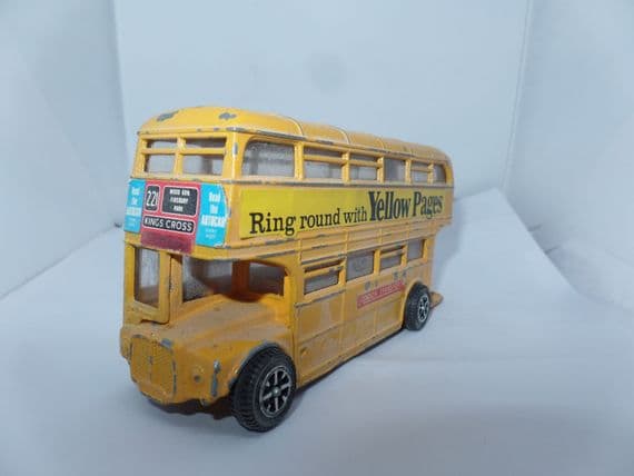 Dinky 289 Routemaster Bus Code 3 Yellow Pages 221 Kings Cross Driver ...