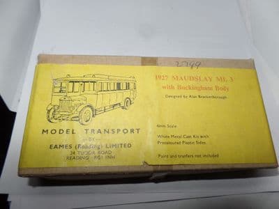 Eames Brackenborough 1/76 4mm 1927 Maudslay ML 3 Buckingham Single Deck WHITE METAL BUS KIT