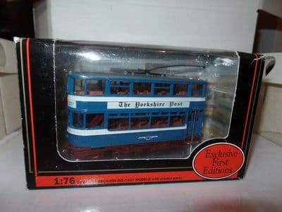 EFE 14301 Leeds Horsfield Trolley Pole Tram Blue Yorkshire Evening Post MIMB