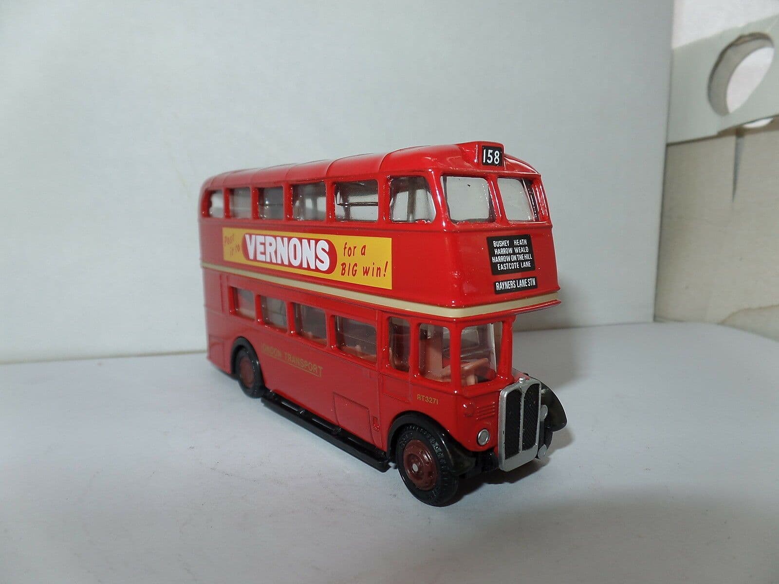 EFE 16404 AEC RT Roofbox Bus London Transport Vernons Route 158 Rayners  Lane MIB
