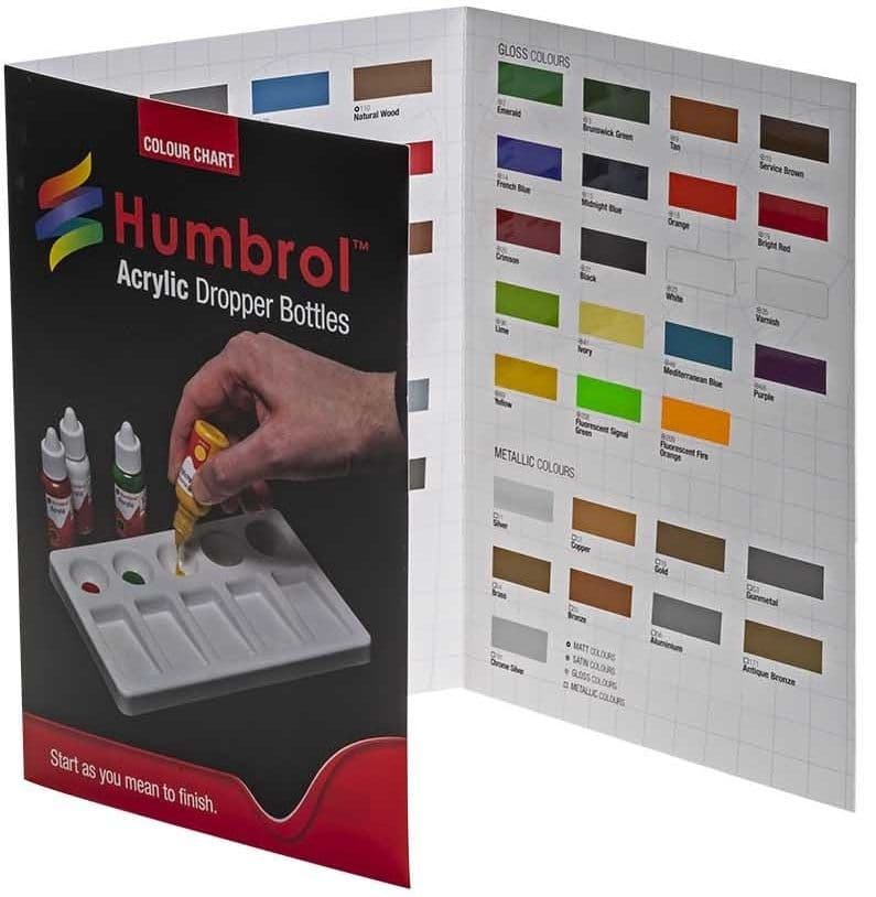 Humbrol P1159 Humbrol Acrylic Colour Chart with hispec
