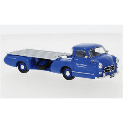 IXO RAC342 LBG1 1/43 Scale Mercedes Benz Renntransporter 1955 Blue Wonder Car Transporter