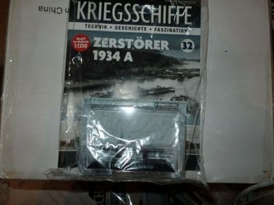 KZ32 Atlas DeAgostini 1/1250 Scale German Type 34A  Friedrich Eckold Destroyer