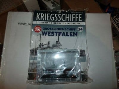 KZ34 Atlas DeAgostini 1/1250 Scale German Westfalen Battleship 1909