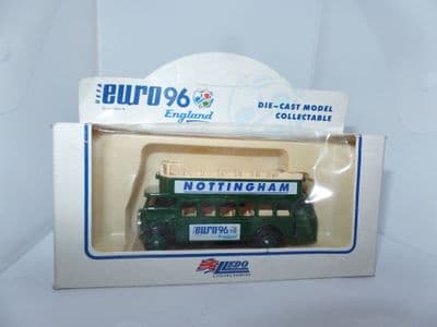 Lledo DG068 AEC Regent Open Bus Football Euro 96 Nottingham City Ground Green