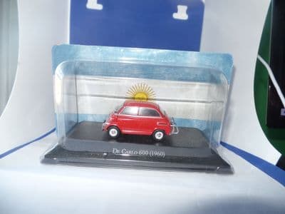 LX74 1/43 SCALE 1984 Fiat 500 De Carlo 600 Red 1960 Argentina